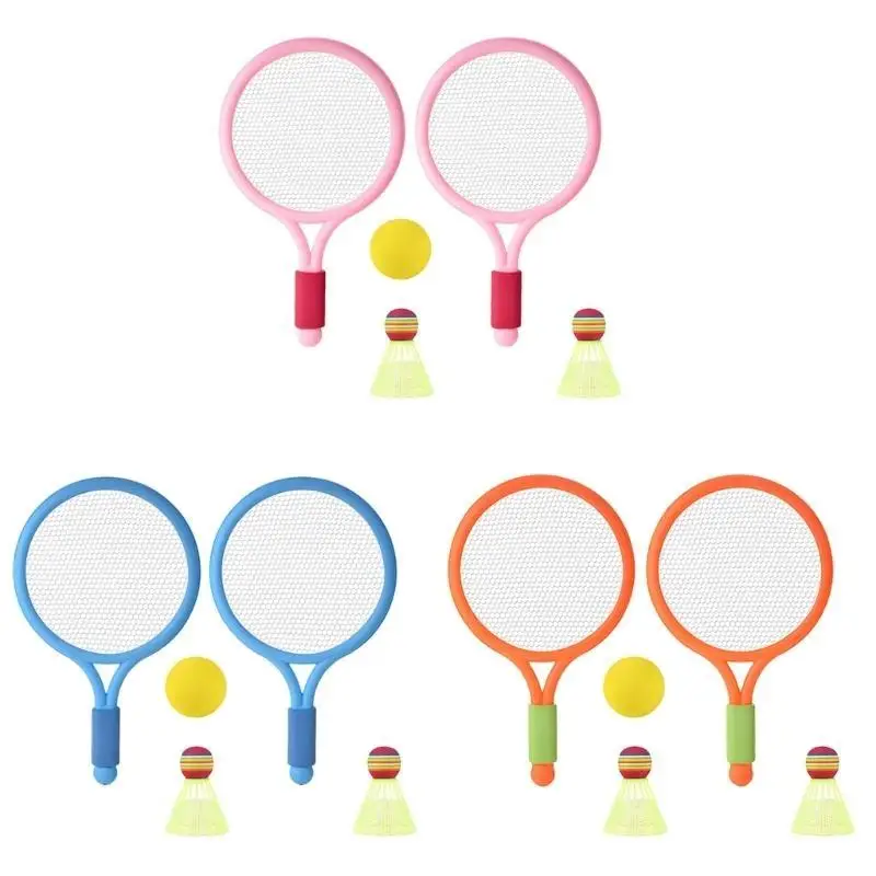 

652F Детская теннисная ракетка Детский набор для бадминтона с теннисом и 2 воланами для бадминтона Теннисная ракетка для малышей