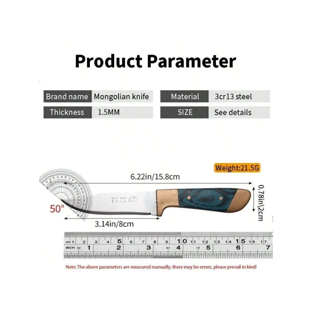 1pc Stainless Steel Meat Cutting Knife - Portable Steak Knife for Camping, Hiking, and Outdoor Kitchen Accessories view 5