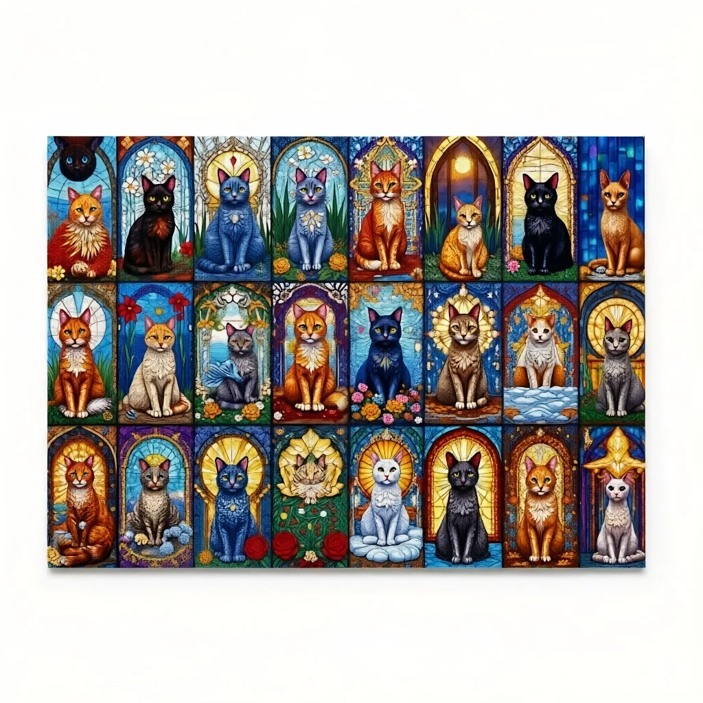 Cute Kitten Jigsaw Puzzle 500/1000/1200/2000 Pcs - Adorable Cat Art for Adults & Kids, Fun Brain Teaser Gift