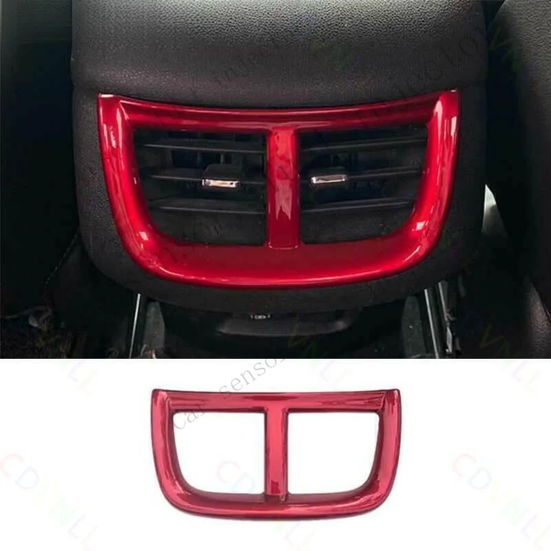 Q+ For Chevy Malibu 2016-2023 Bright Red Rear Seat Air Outlet Vent Frame Cover 1PCS