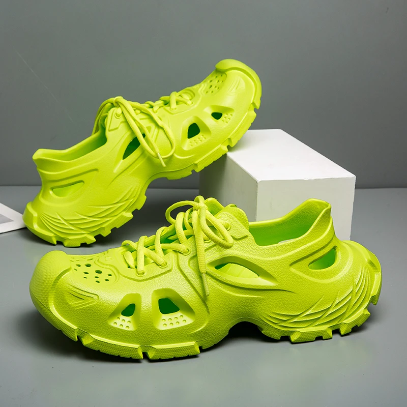 

2025 Summer Man Sandals Fashion Green Outdoor Sandals Men Wading Shoes Fishing Anti-slip Beach Water Shoes Men Women Aqua Shoes