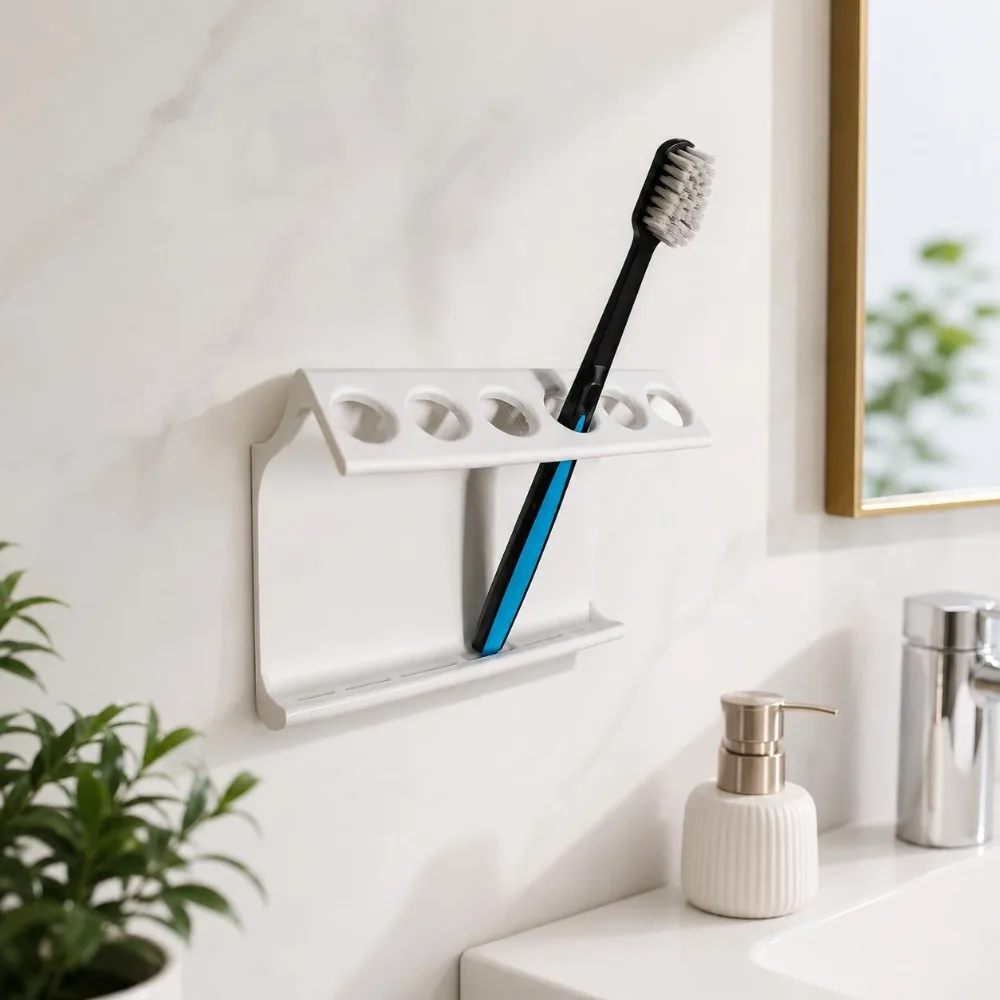 No-Drill Bathroom Multi-Functional Shelf Fashionable Practical Kitchen Desktop Organizer Space Saving 5-Slot
