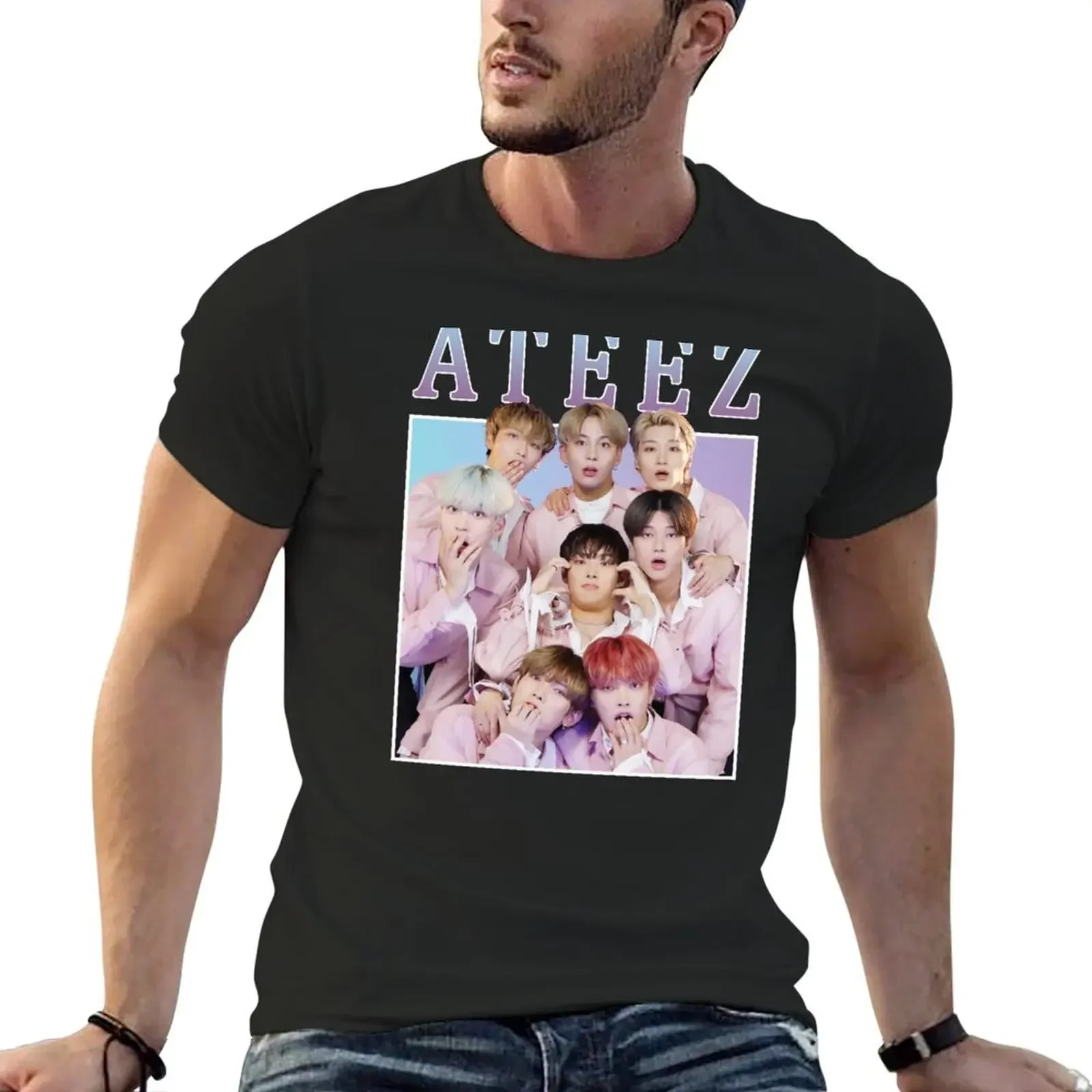 ATEEZ Cute Vintage Retro Kpop Band Style 90s T-Shirt cute clothes graphic t shirt vintage summer top mens t shirts top quality