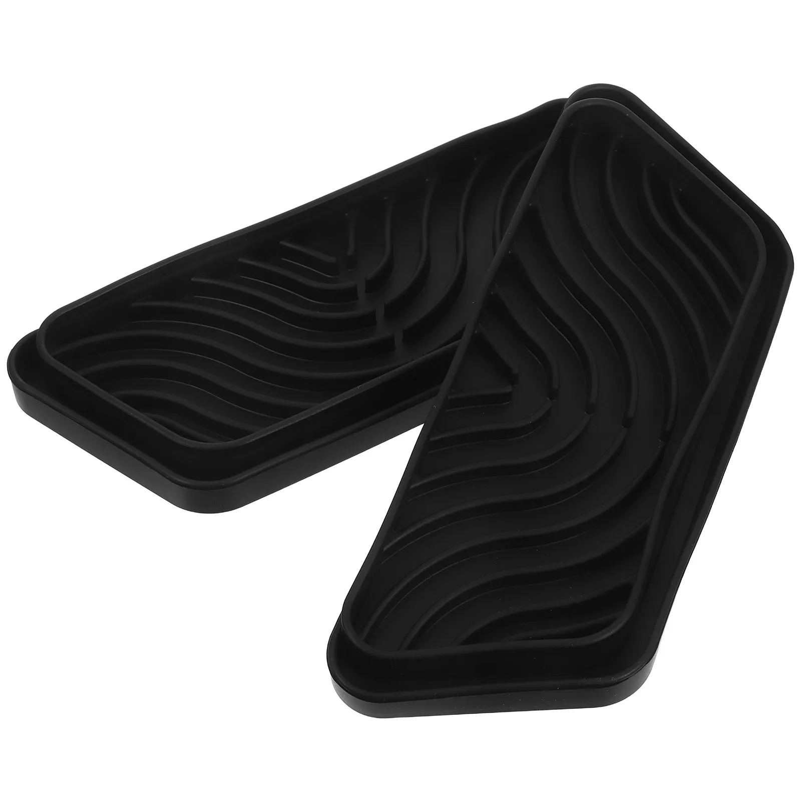 2Pcs Silicone Refrigerator Water Dispenser Drip Tray Large Rectangle Spill-Proof Ice Maker Catcher Mat for Beverage Indoor Floor