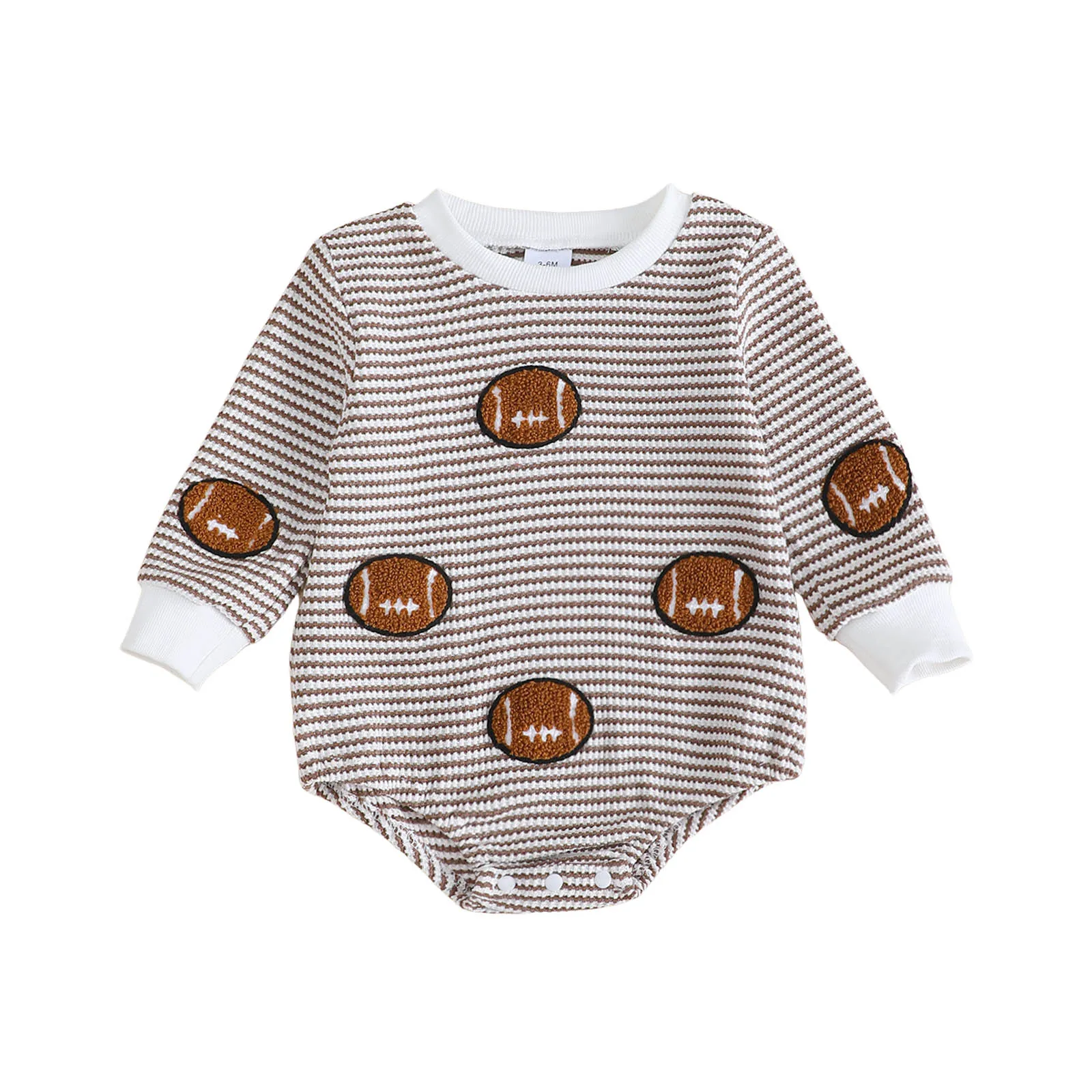 

Boys Long Sleeve Boys Comfortable And Breathable Long Sleeve Bodysuit With Cute Baseball Rugby Embroidery Baby Suits Boys
