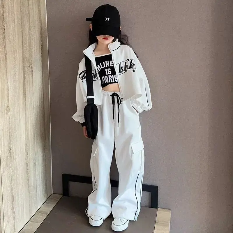 Children\'s Cardigan Jacket and Trousers 2-Piece Set  Stylish Korean CasualsuitSpring Autumn New Arrival Youth Fashion Outfit