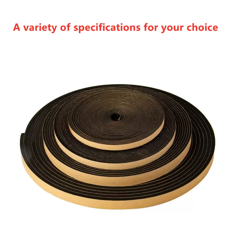 Selbstklebender Gummi-Schwamm-Dichtungsstreifen, Breite 10–30 mm, Dicke 2–20 mm, einseitig klebende Anti-Kollisions-Dichtung aus schwarzem EVA-Schaum – Detail 9
