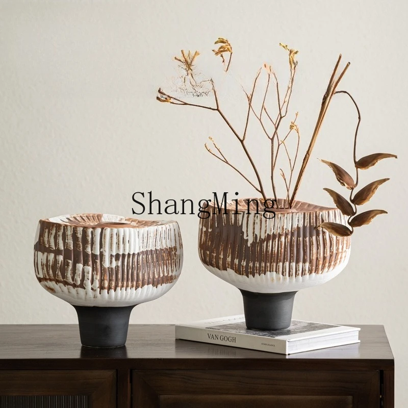 

ZYY wabi-sabi wind creative mushroom head ceramic flower arrangement device special-shaped premium room vase decoration