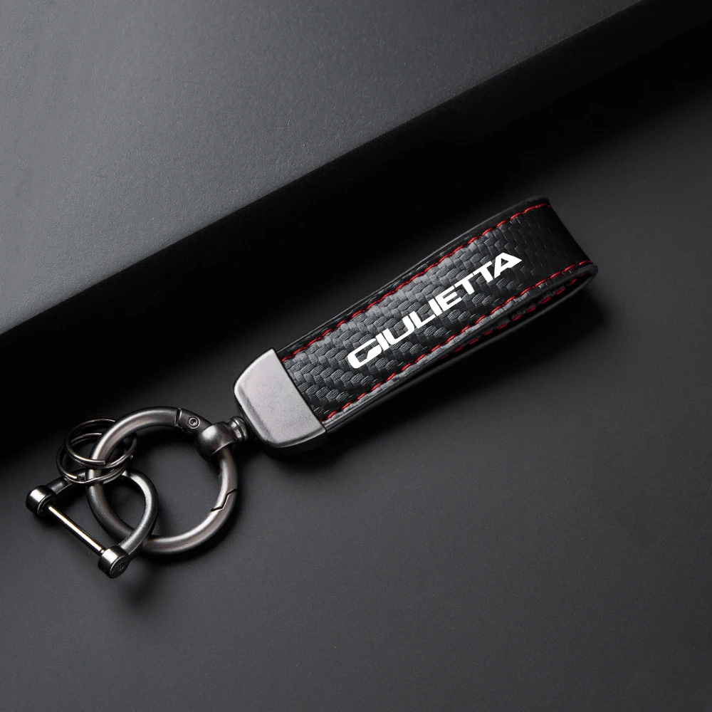 Exquisite Carbon fiber Keychain Auto custom Key Ring For Alfa Romeo 147 156 159 MITO Giulietta Giulia Stelvio Accessories