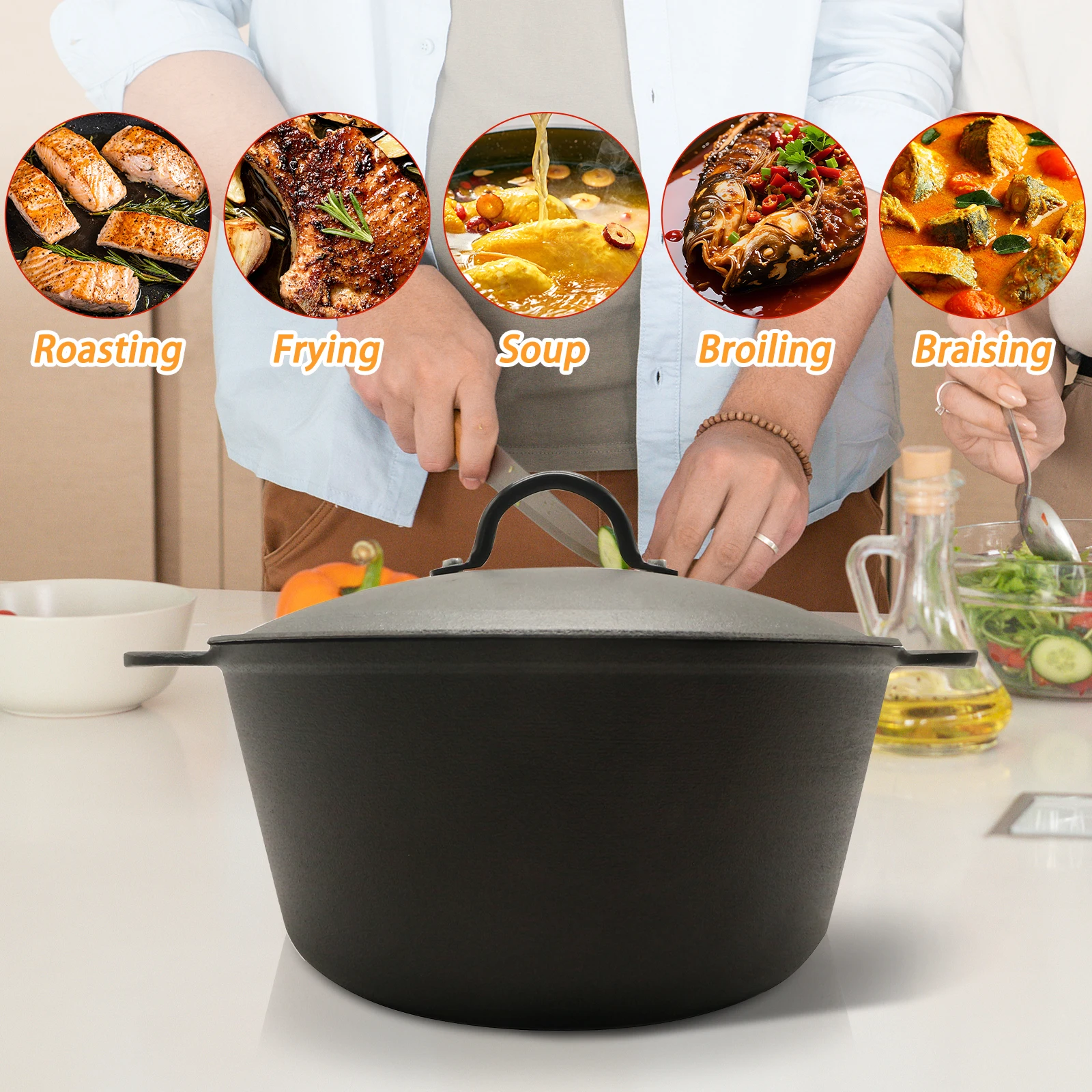 HANSMART 5.2Qt Lightweight Cas - Camping Cooking Dutch Oven recension och pris