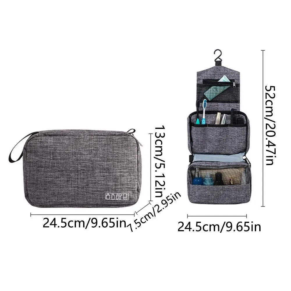 Trousse de toilette de voyage portable pour hommes, degré d'eau, plusieurs compartiments, poignée robuste