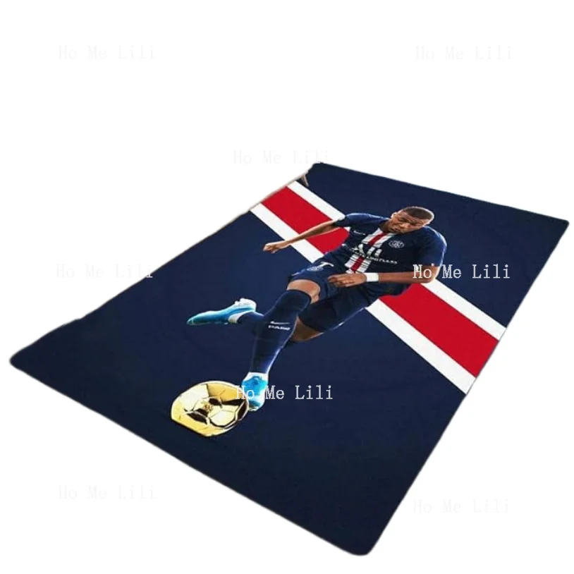 Football Star Pattern Printed Carpet Non Slip Carpet Area Rug Living Room Door Mat Kitchen Mat Birthday Gift