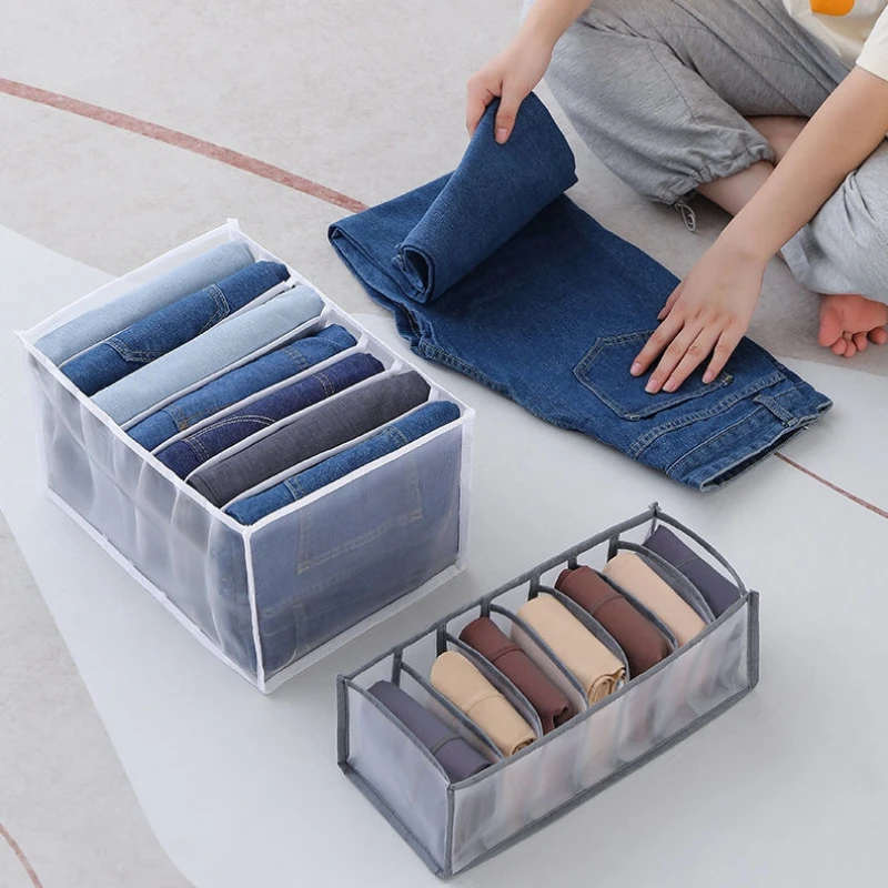 Organizador de bragas, cajas de almacenamiento de calcetines, armario, pantalones, ropa interior, cajones, jeans, separador de ropa, sujetador, divisor plegable