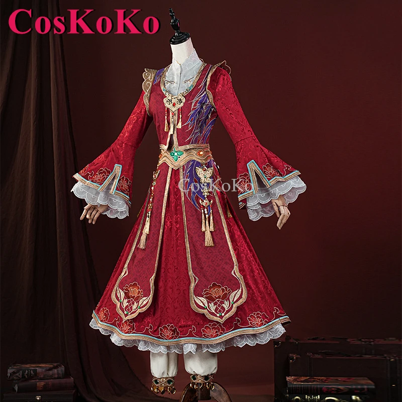 CosKoKo Melly Plinius/Entomologist Cosplay Game Identity V Costume Fashion Sweet Red Uniform Halloween Party Role Play Clothing