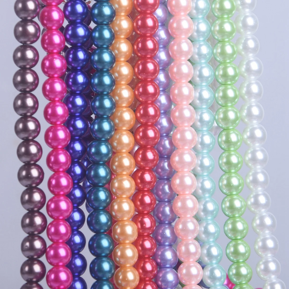 1 Strand 105PCS 8mm Round Pearl Coated Opaque Glass Loose Beads Lot For Jewelry Making DIY Crafts Bracelet Findings