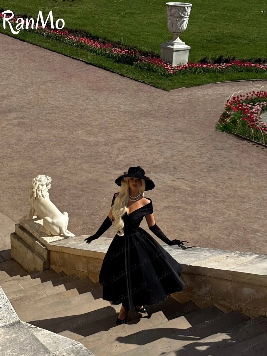 Ranmo 2025 Черные элегантные вечерние платья Сексуальные платья для выпускного вечера трапециевидной формы с открытыми плечами Элегантные вечерние платья длиной до пола по индивидуальному заказу