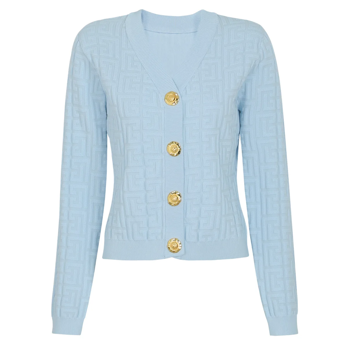 

2026 New Spring Fashion Women's Cardigans Sweaters Long Sleeve Blue Knit Tops Lady White Black Casual Jersey Mujer Jumper