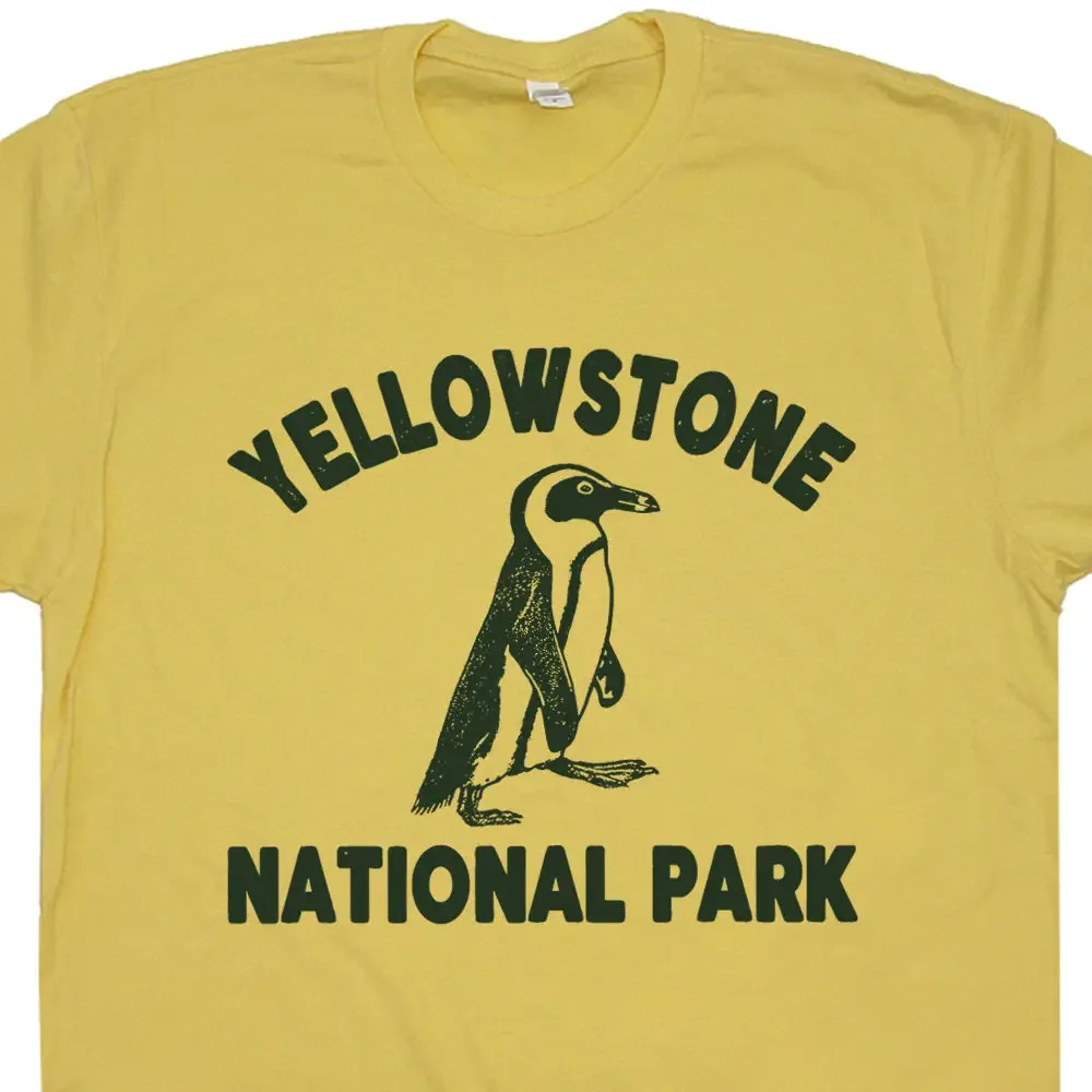 Tops Cool T Shirt Yellowstone Penguin T Shirt Colorado Rocky Mountain National Park Campers Hiker O-Neck Tshirt Homme