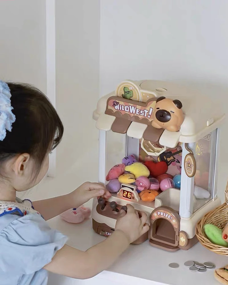 

Автоматический игровой автомат для детей с монетоприемником, мини-кран для ловли игрушек, музыкальный кран-автомат для кукол, идеальный подарок на Рождество.