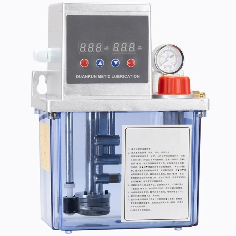 

Electric Oil Pump 2.0L Gear Pump Automatic Lubricator for CNC Machine Tool Machining Center Lathe Oil Can