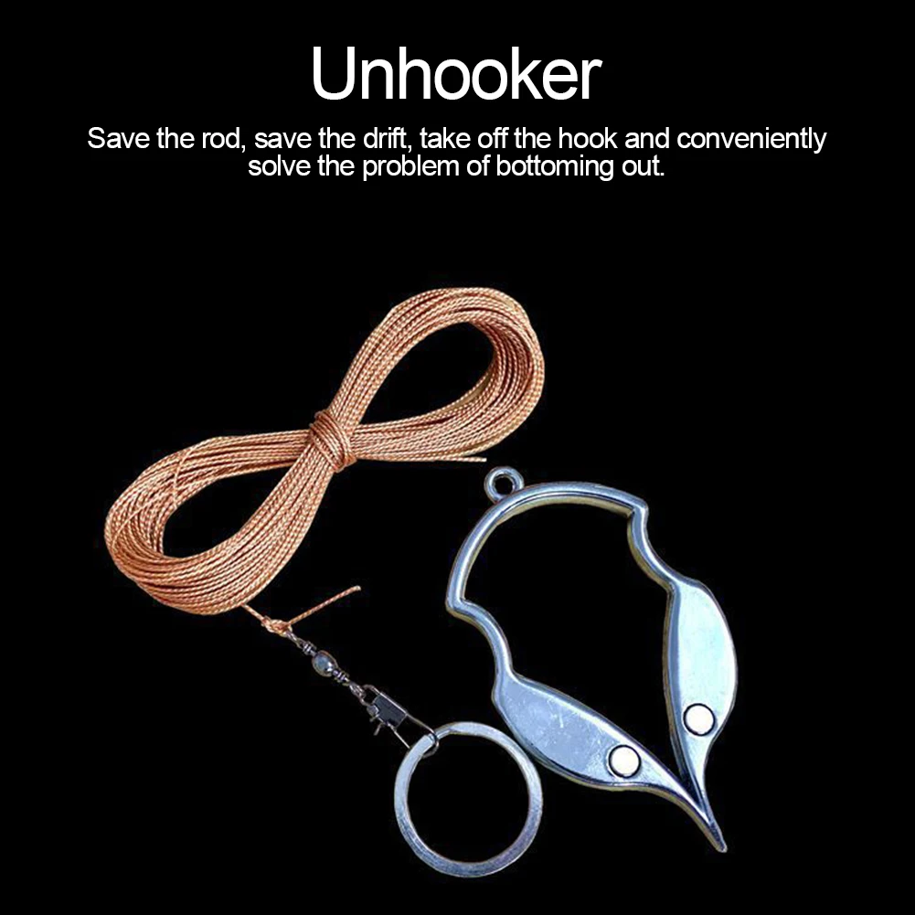 Fishing Lure Snag Remover Stainless Steel Fish Hooks Retriever with Rope Reusable Buoy Bait Saver Professional Fishing Tools