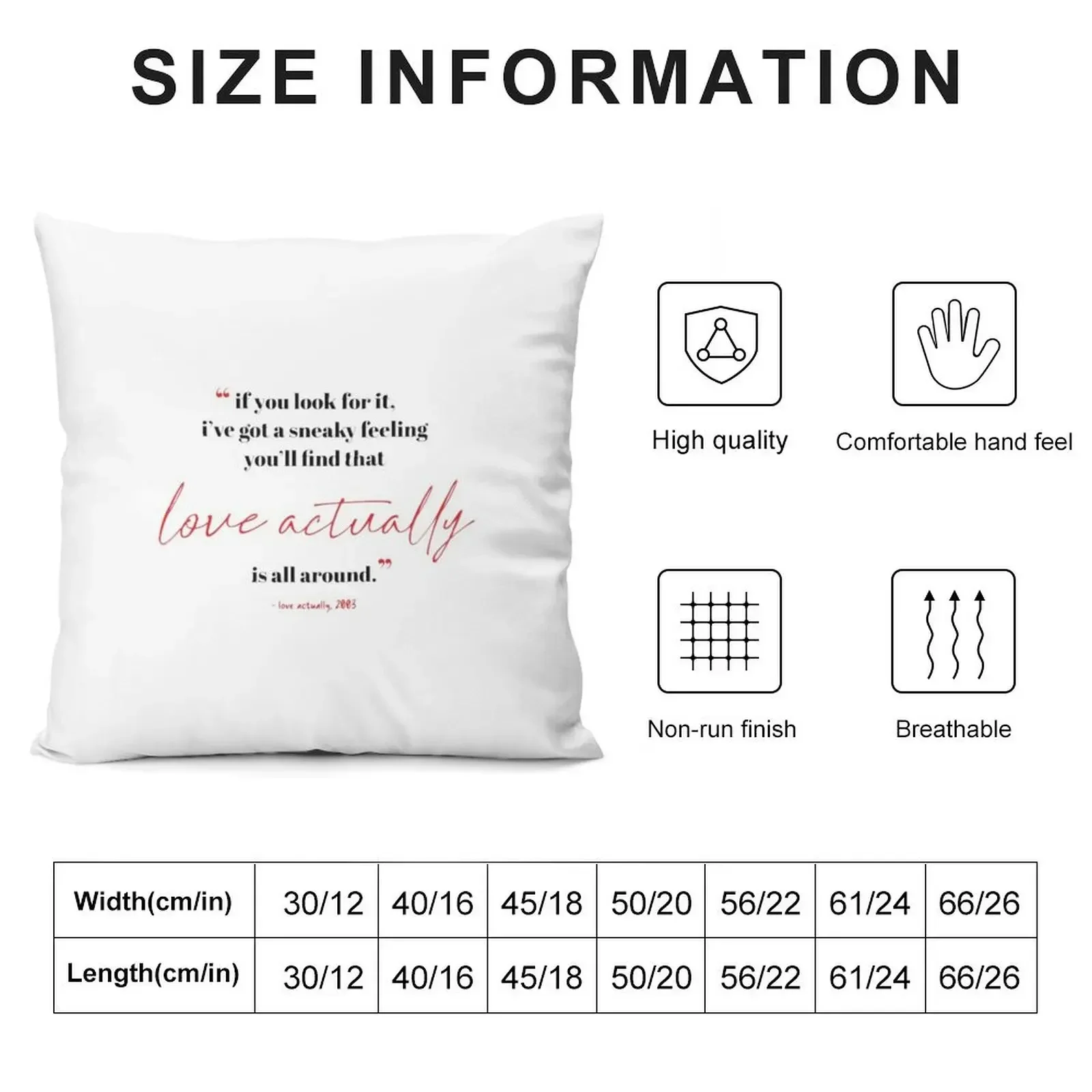 Love Actually Throw Pillow Couch Pillows Covers For Sofas Decorative Sofa Cushion pillow