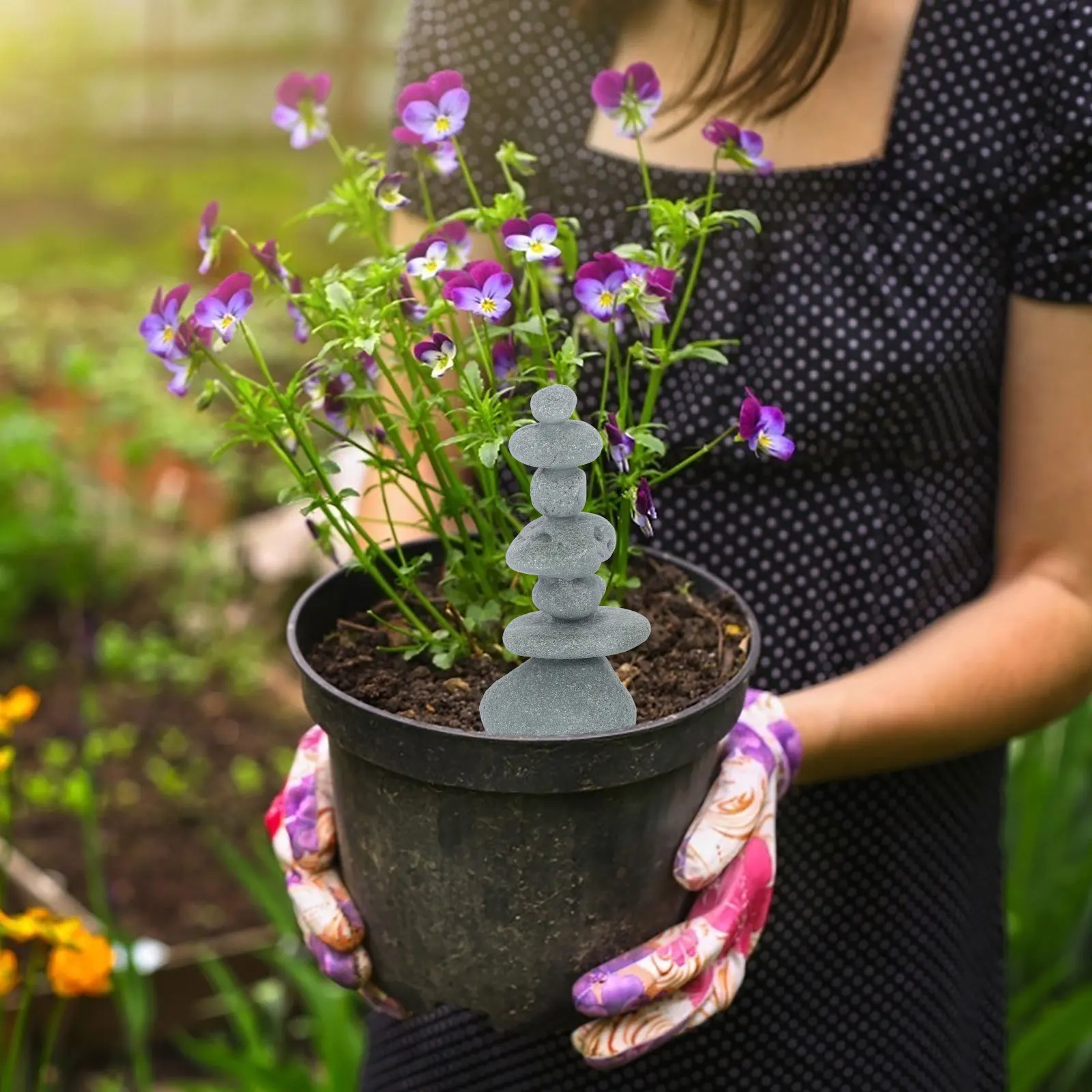 

2pcs Realistic Fake Rockery Stones Garden Ornament Bonsai Decor Mini Landscape Aquarium Rock Decoration Outdoor Yard Statue Sand