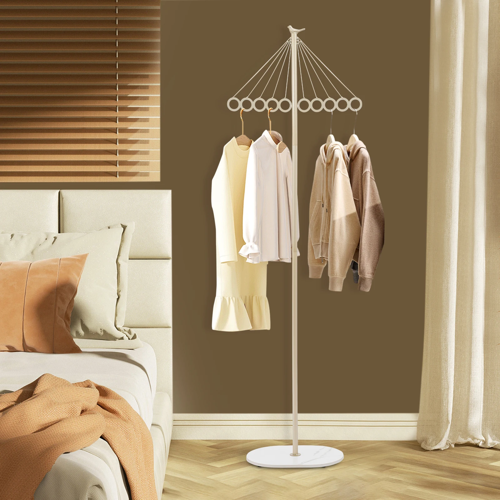 

Clothing Rack with 10 Hooks Creative Decorative Metal Clothing Rack Entrance Clothing Rack With Rock Slab Base