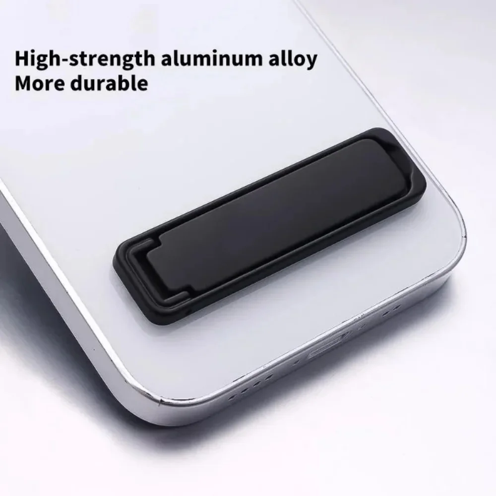 Mini Flip Alloy Phone Holder Ultra-thin Back Sticker Invisible Foldable Mobile Phone Bracket Portable Desktop Stand For Phones view 3