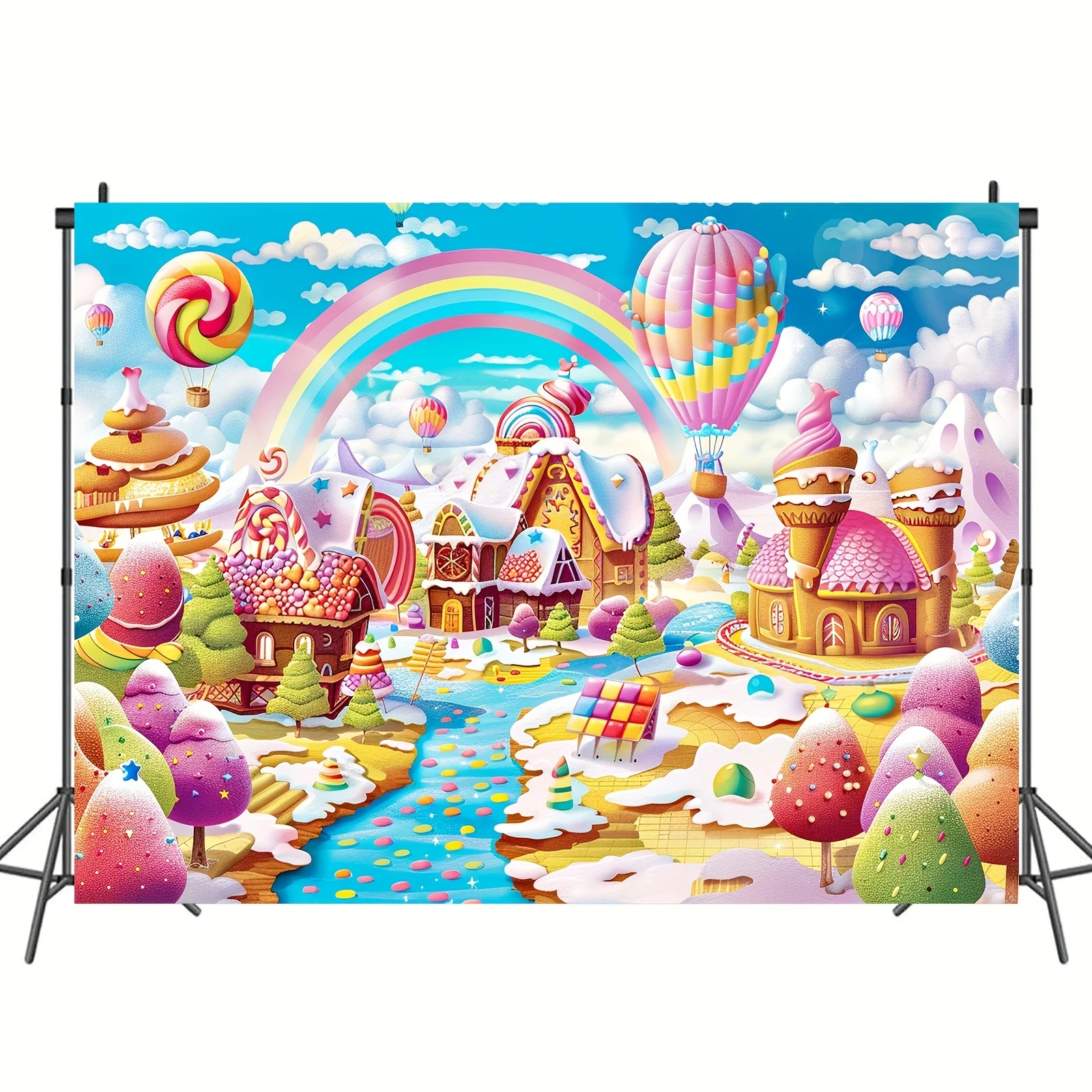 Candy Land Background Gingerbread Party Background Shower Birthday Decoration Photography Studio Props Supplies