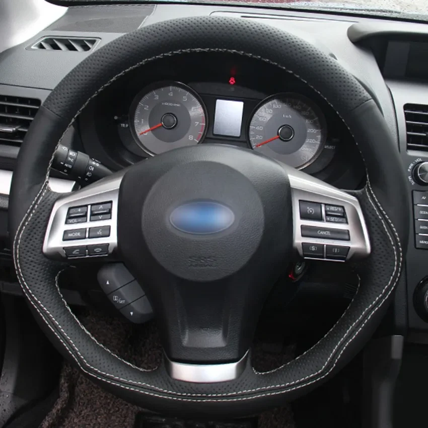 

Hand-Stitch Non-slip Genuine Leather Steering Wheel Cover for Subaru Forester Legacy Outback XV 2013- Interior Accessories