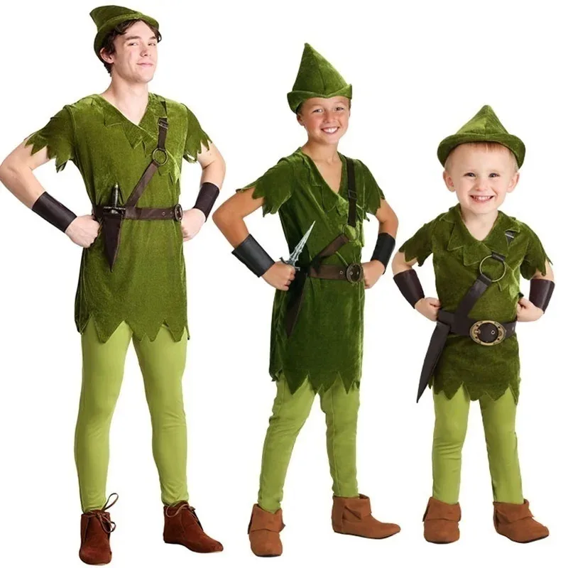 

Halloween Party Cosplay Peter Pan Costume Child Kids Cartoon Movie Costume Adult Men Girls Boys Peter Pan Costume