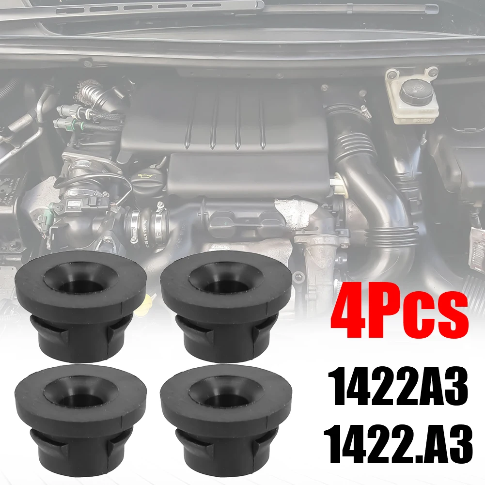 4Pc Car Air Filter Box Hood Insert Grommet Mount 1.6 HDI 1422A3 1422-A3 For CitroenC2 C3/C4 C5 22.5mm Rubber Air Cleaner Assembl
