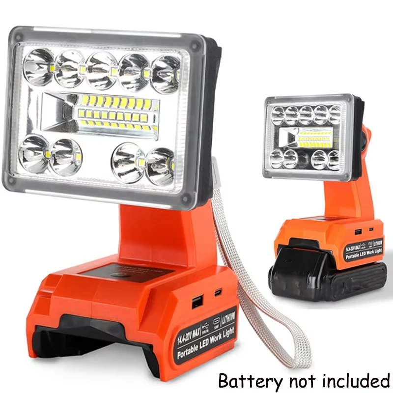 

3" LED Light for Black & Decker 14.4/18V Lithium Battery Cordless Flashlight Portable Lantern Tool Lamp with USB&TYPE-C Port