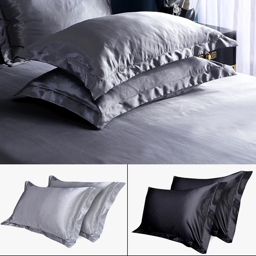 Pillowcase 100% Polyester Pillow Covers for Hair and Skin Health,Standard Size 54 x 84 cm Silk Pillow Case,Soft Smooth Cooling