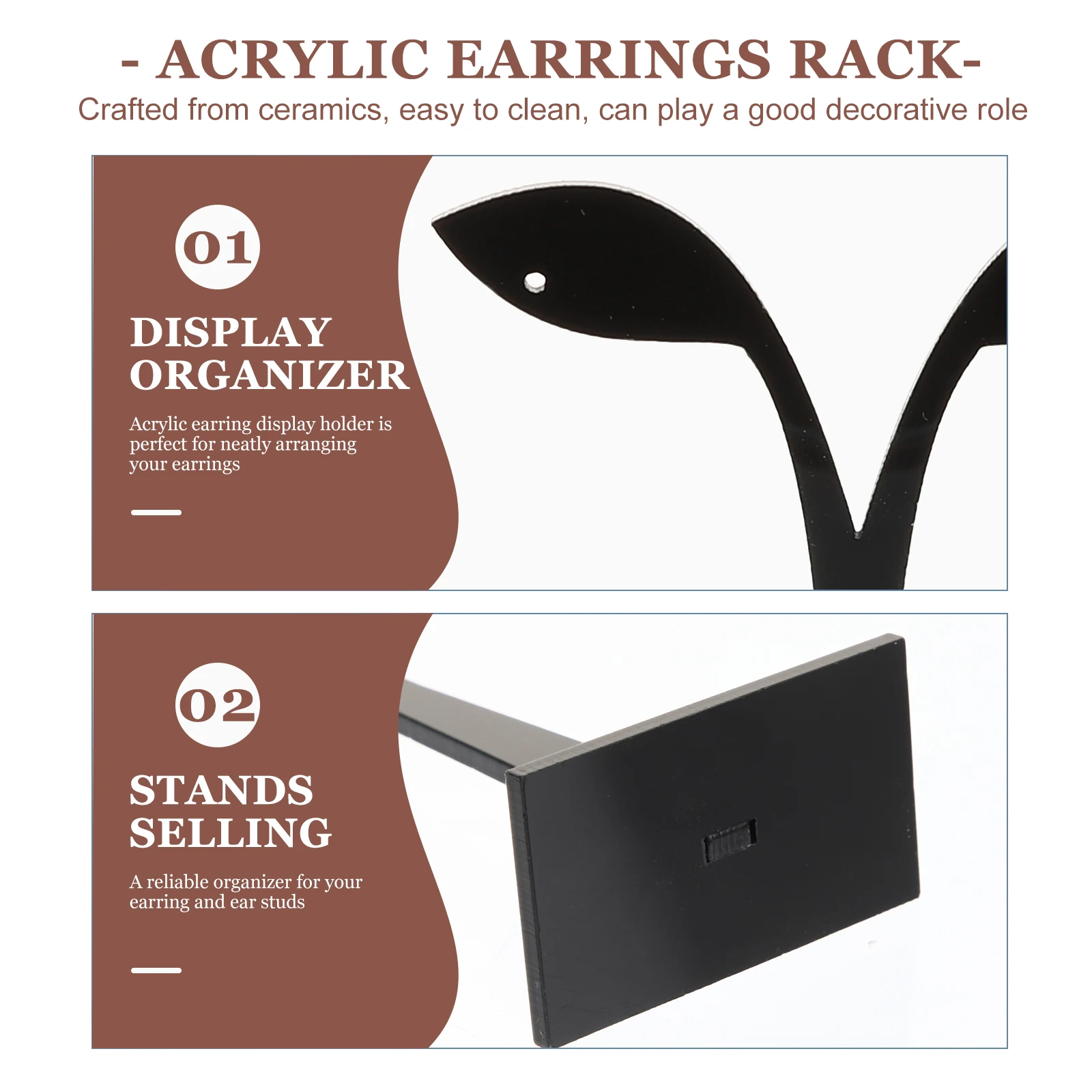 

6pcs Display St Desktop Earrings Holder Acrylic Jewelry ganizer Shelf Holder Home Store Countertop Decor Rack