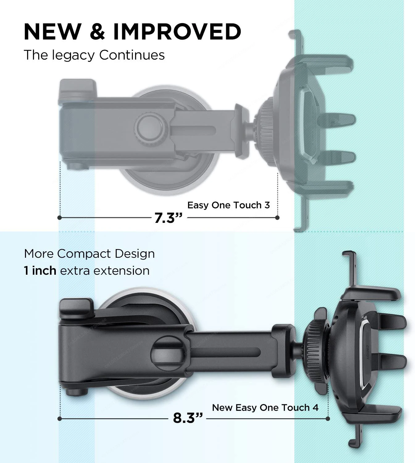 Easy One Touch 4 Dash & Windshield Car Mount Phone Holder || for iPhone, Samsung, Moto, Huawei, Nokia, LG, Smartphones