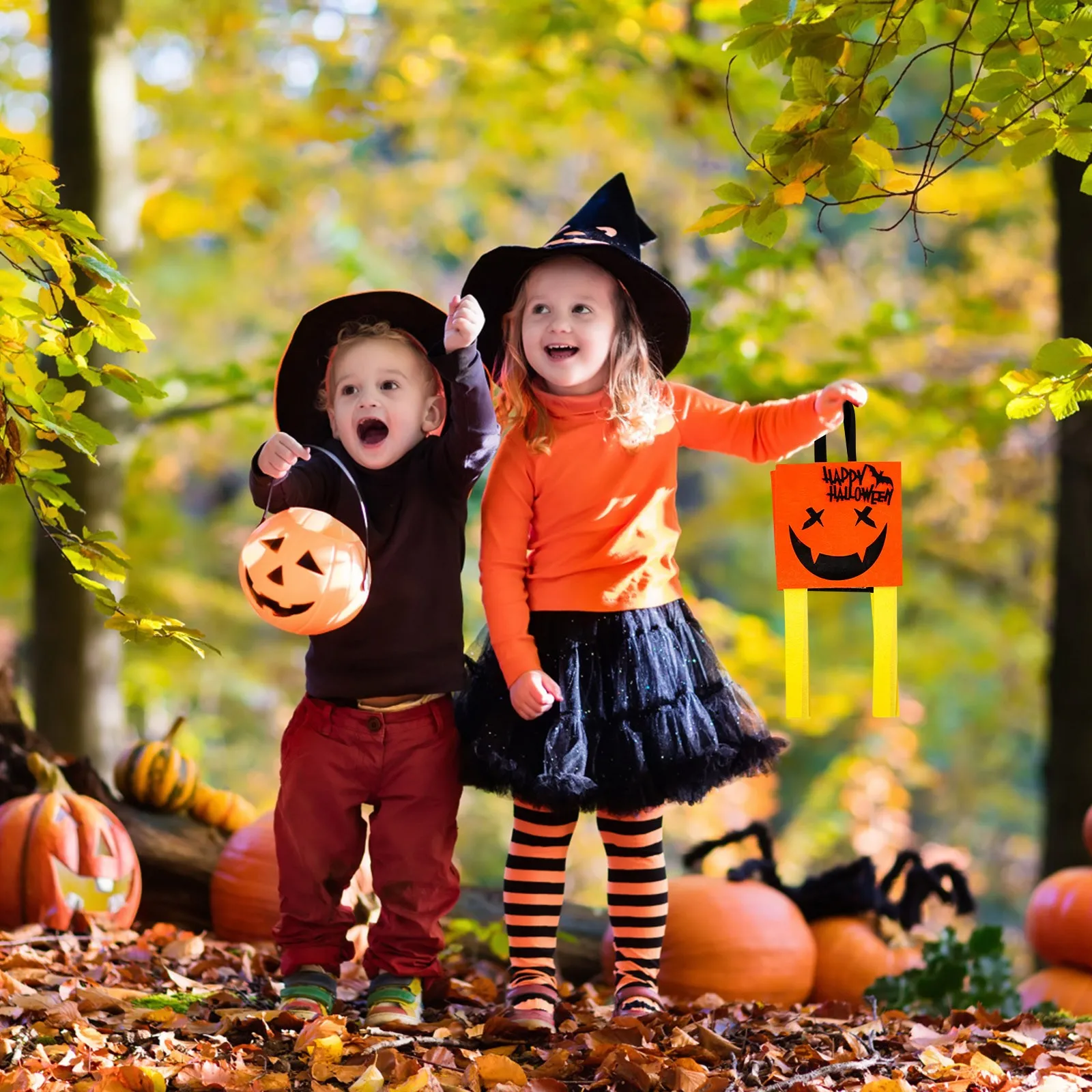 Halloween Snack Bags For Children Halloween Can Be Reused Three-Dimensional Tote Bags With Handles For Party Decorations For Kid