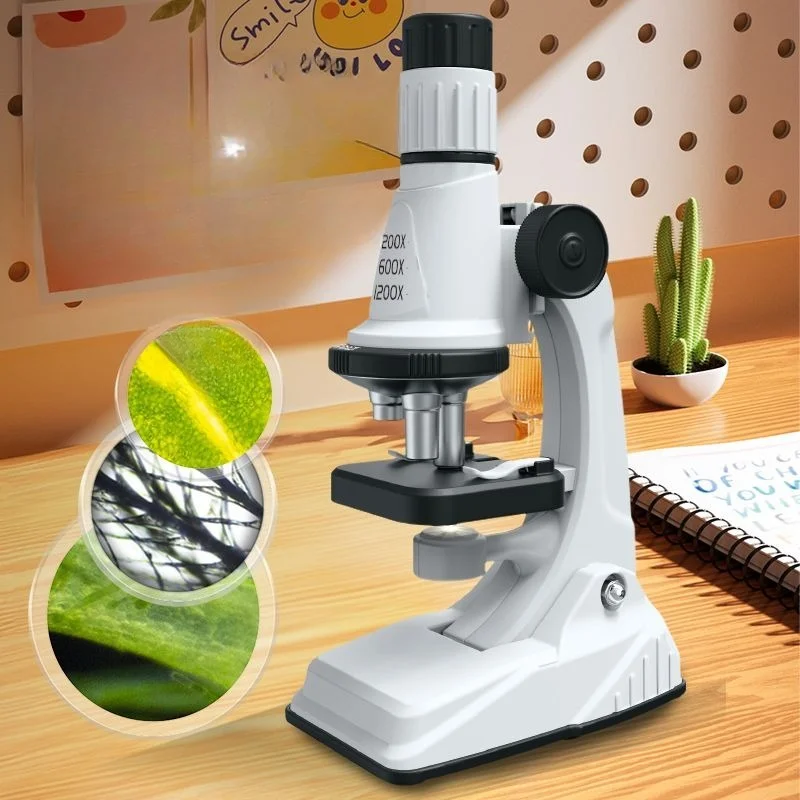 1200X Microscope Kit Science Educational Toy With Tools Battery Gift