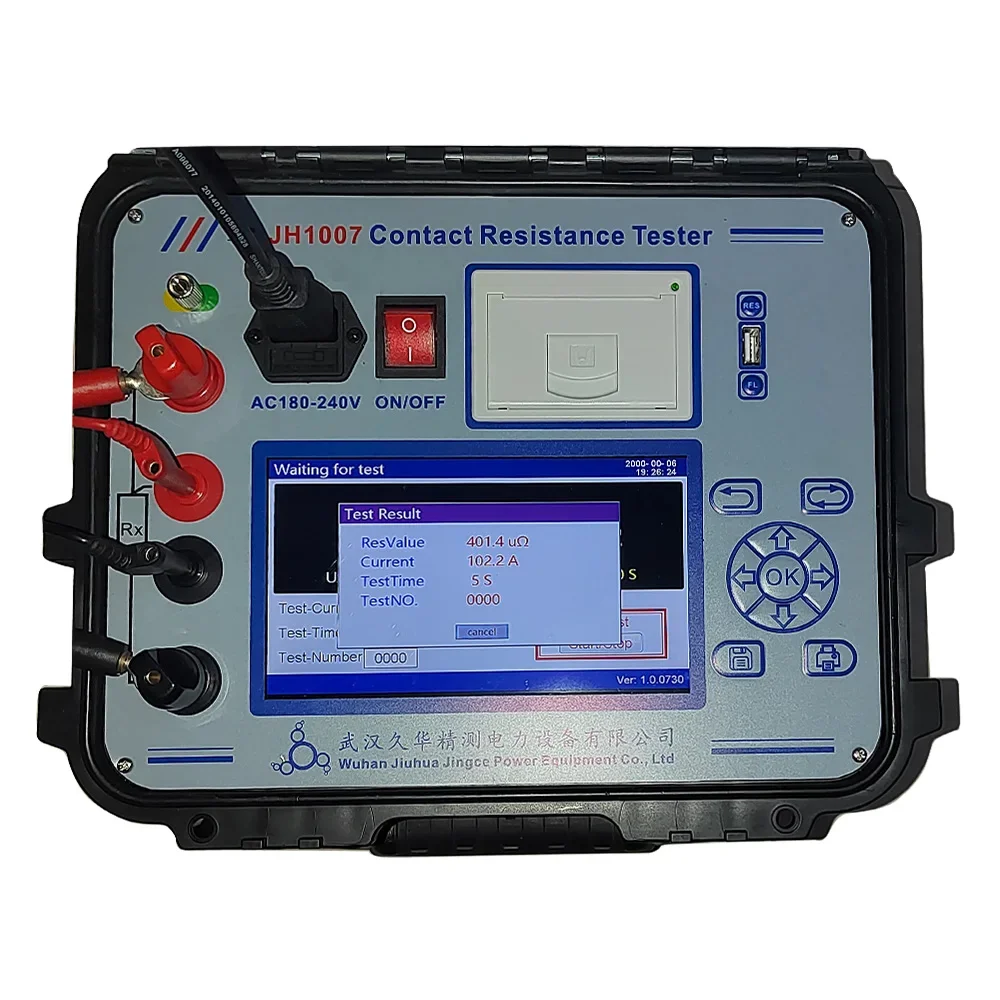 

JH1007 100A Circuit Breaker Tester Hipot Micro Ohm Meter Contact Loop Resistance Tester Electrical Instruments Resistance Meter