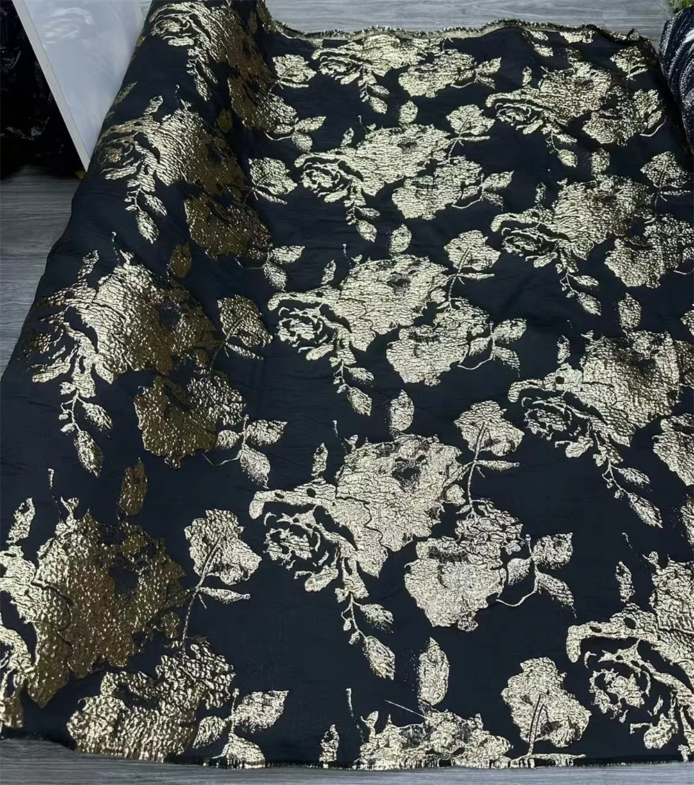 

Luxuy High Quality African Nigerian Brocade Fabric 2025 High Quality Party Dress Brocade Jacquard French Lace For Wedding W682-1