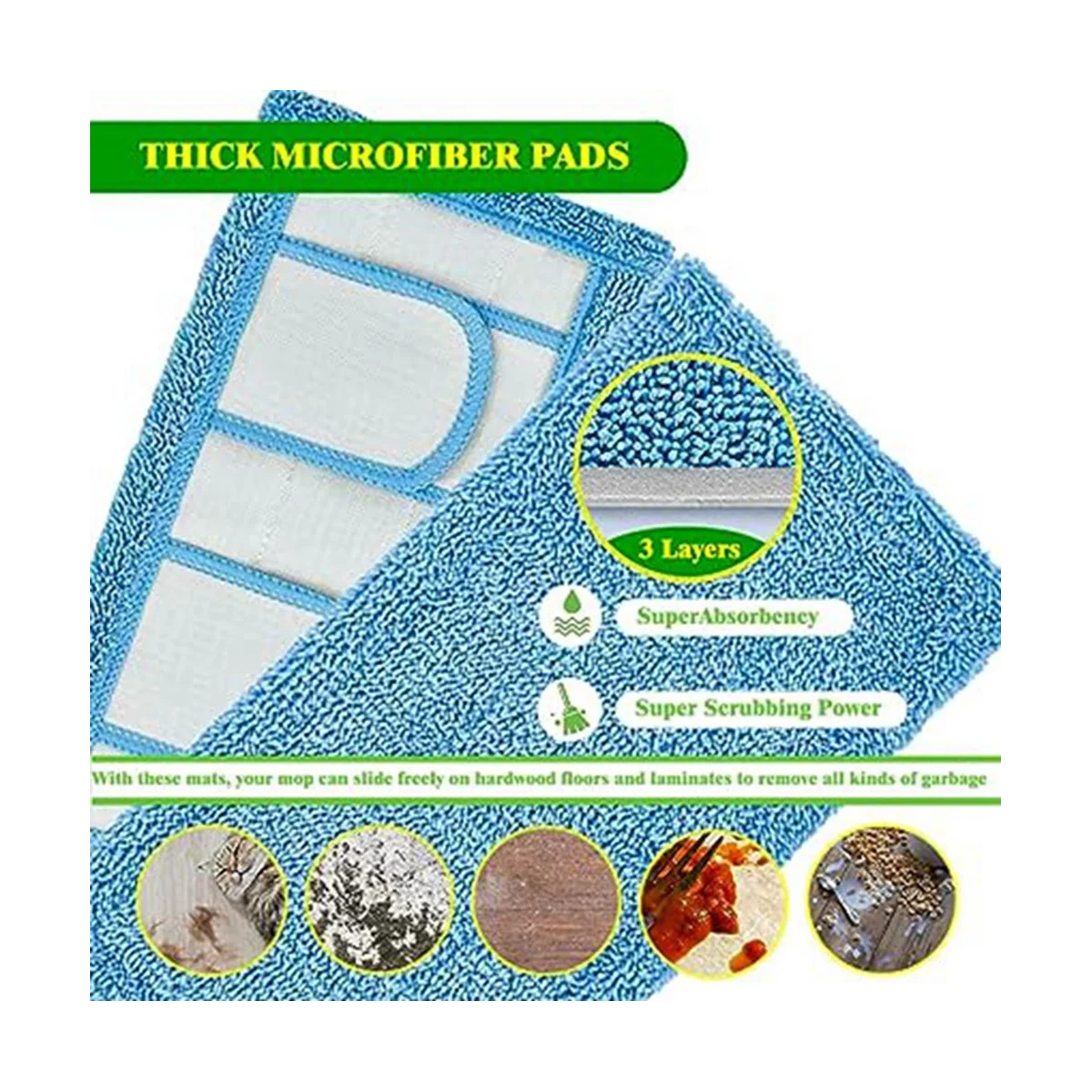 قطعة قماش بديلة للممسحة مناسبة لقماش بديل الممسحة الرطبة والجافة ذات الاستخدام المزدوج من نوع الحزام