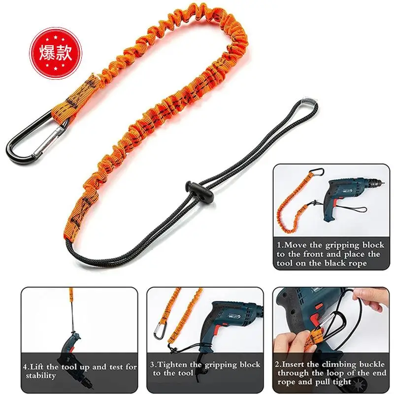 

Tool Lanyard,60 Pcs Safety Lanyard With Carabiner,Shock Absorbing Safety Lanyard Adjustable Safety Lanyard