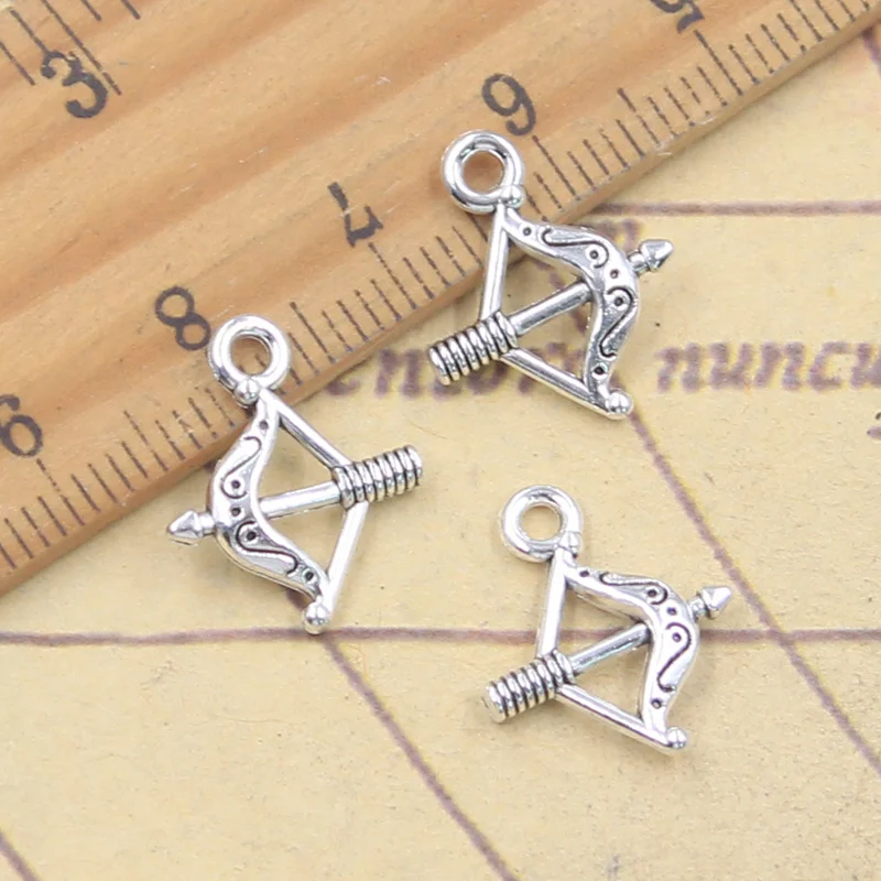20 pçs encantos cupido arco seta 16x14mm antigo prata cor pingentes fazendo diy artesanal tibetano encontrar jóias