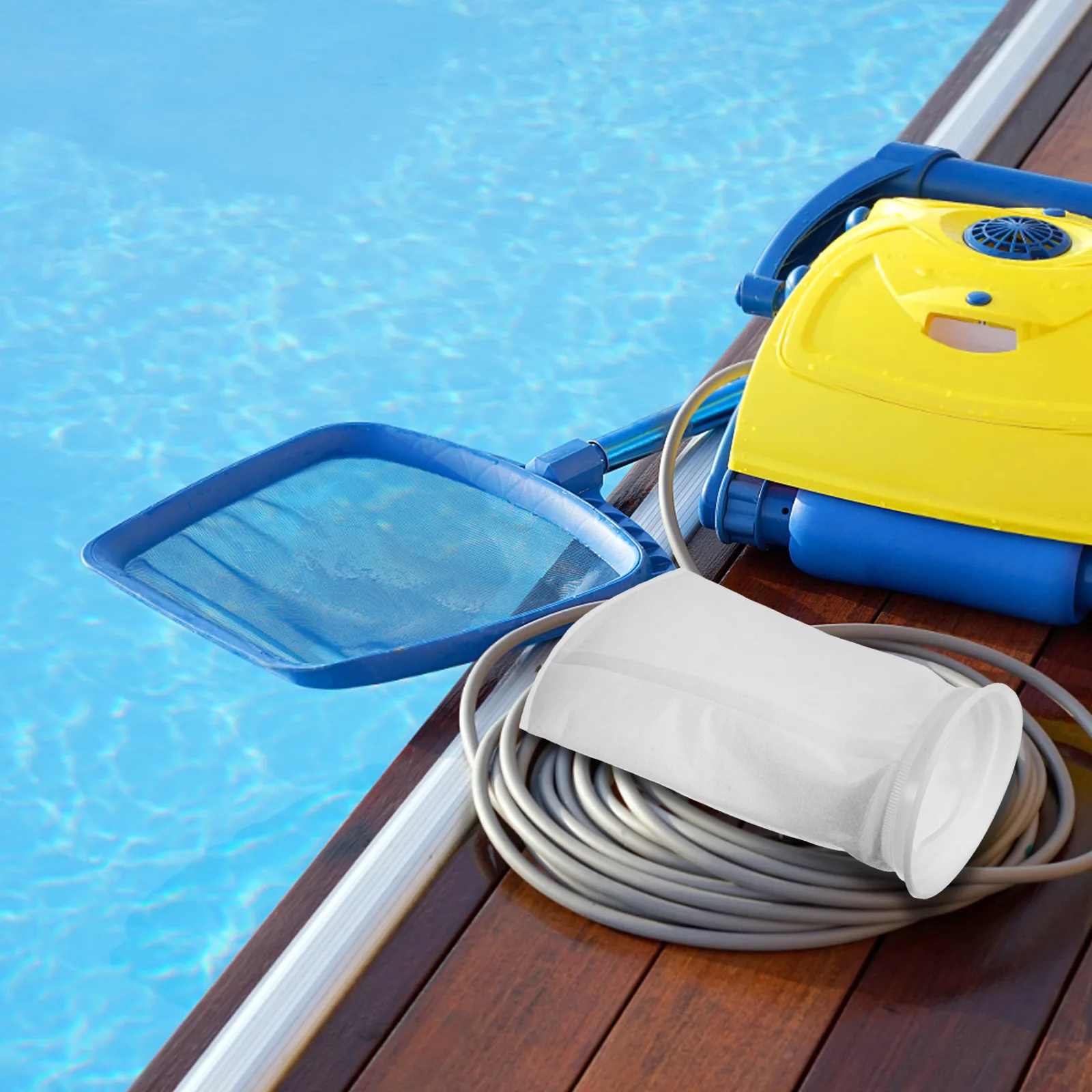 

Swimming Pool Filter Sock Fine Workmanship Skimmer Net Easy to Use for Leaves Hair Dregs Pine Needles Removal Pool Filter Socks