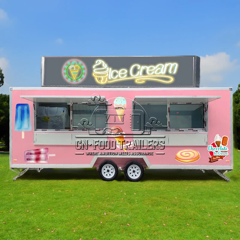 

Прицеп для еды CN, сертифицированный CE, мобильный кухонный прицеп, полностью оборудованный для гамбургеров мороженого и хот-догов с окном на вынос