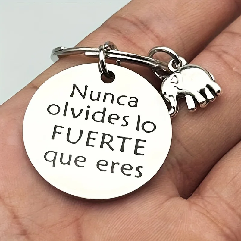 الفيل الصغير ملهمة المفاتيح قلادة الفولاذ المقاوم للصدأ جولة العلامة التجارية هدايا للأصدقاء