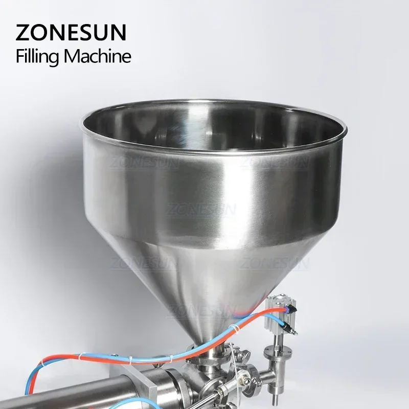 ZONESUN Single Head Fully Pneumatic Paste Liquid Filling Machine for Tomato Sauce, Alcohol & Liquid Bottles
