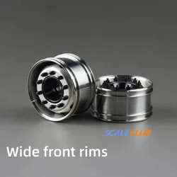 SCALECLUB RC Truck 1/14 Metal Front Wide And Narrow Wheel Rims For Tamiya 1/14 RC Tractor Truck Universal Accessories DIY Parts