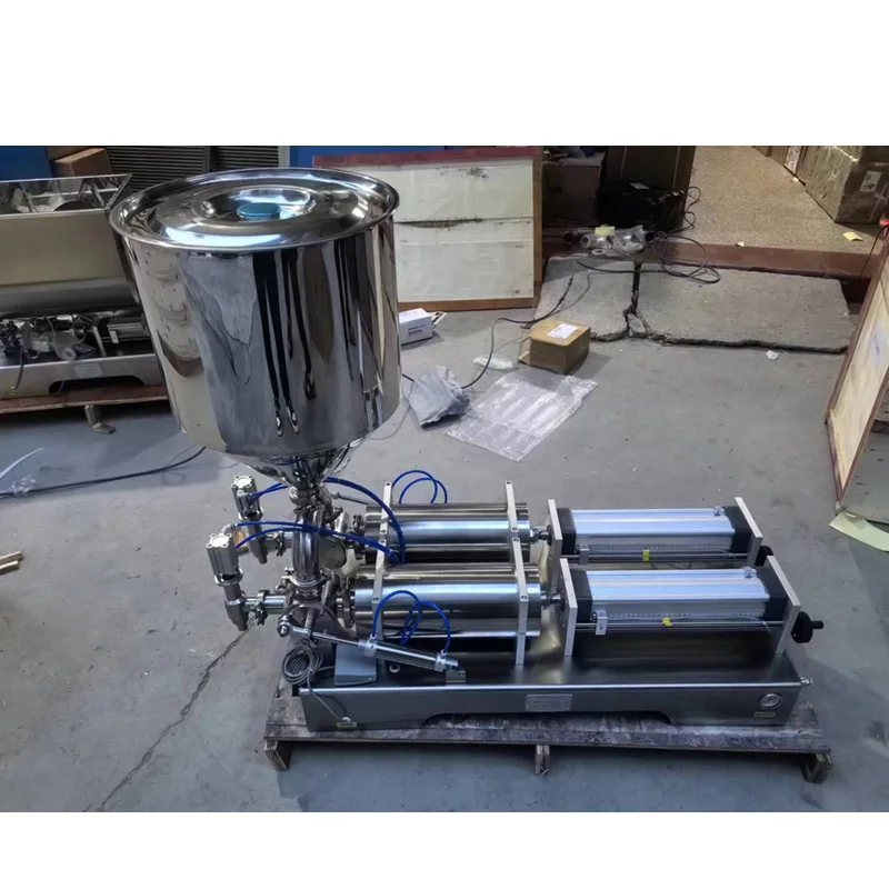 

High-end Shampoo cream yogurt salad honey juice sauce jam gel filler paste filling machine, pneumatic piston filler
